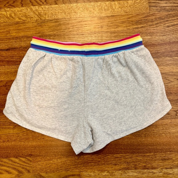 SO Brand Gray Athletic Shorts with Drawstring Rainbow colored Waist - GC - XL - Picture 3 of 5